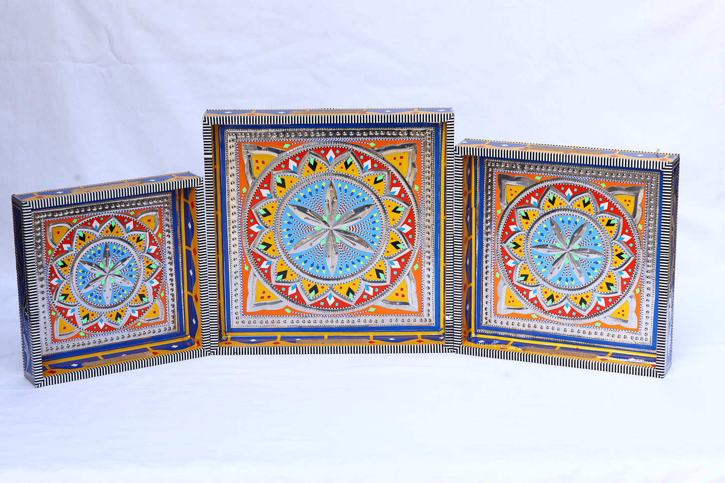 Set of 3 Chamakpatti trays perfect for all occasions
