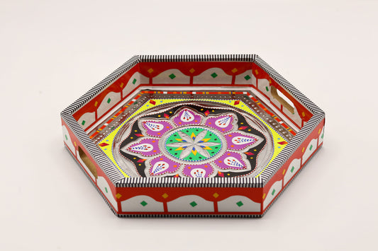 Handmade chamapkpatti hexagon tray for your tea parties and other evenings