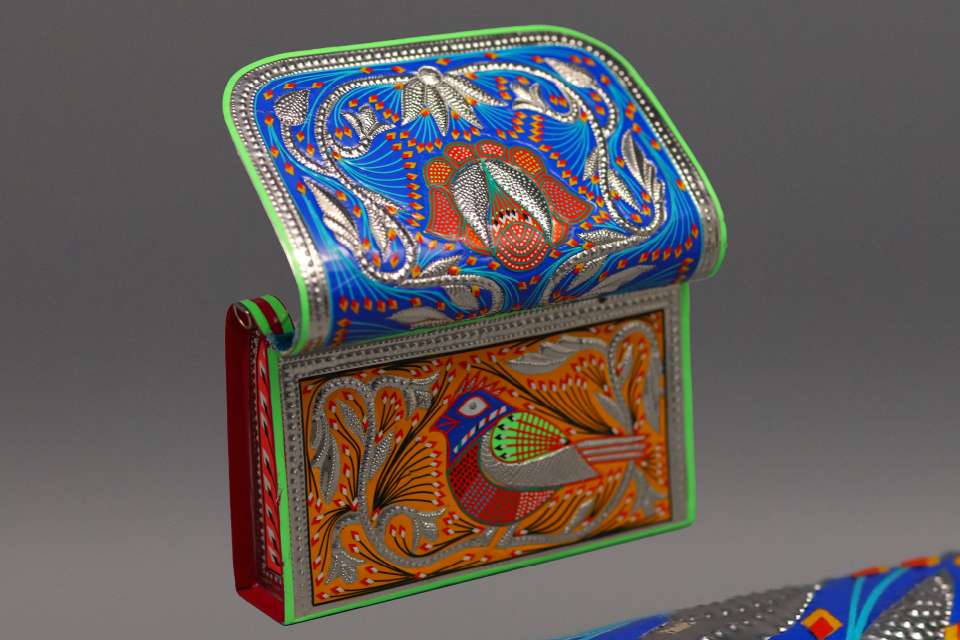 Phulkari Truck Art Clutch