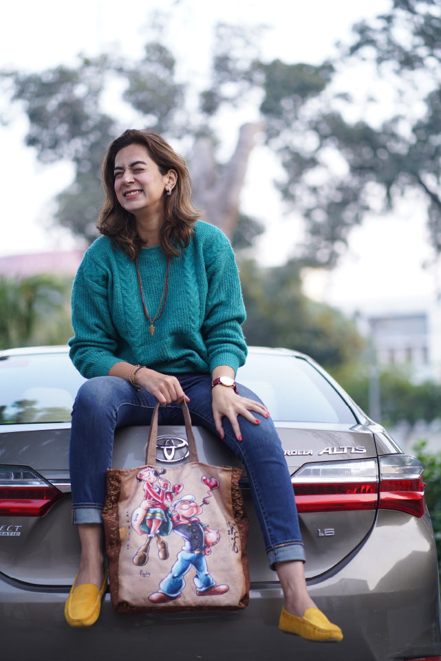 Popeye and Olive Tote bag