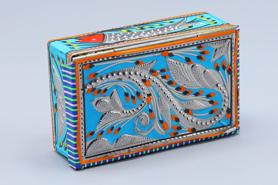 Silver Paisley Truck Art Storage Box