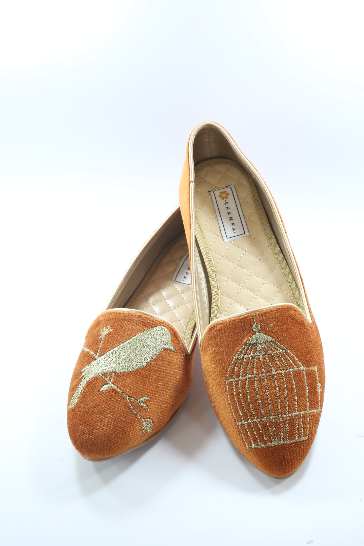 Copper Round Toe Parinda in Black Slip-ons
