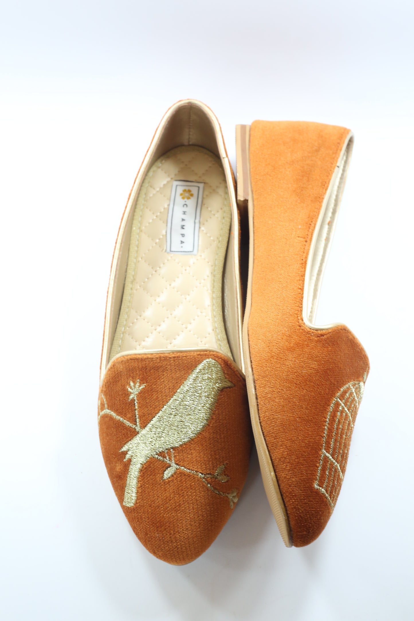 Copper Round Toe Parinda in Black Slip-ons