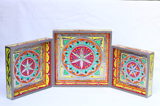 Set of 3 Chamakpatti trays perfect for all occasions