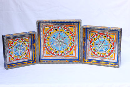 Set of 3 Chamakpatti trays perfect for all occasions