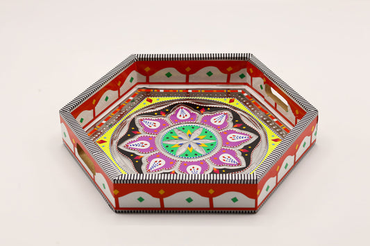 Handmade chamapkpatti hexagon tray for your tea parties and other evenings