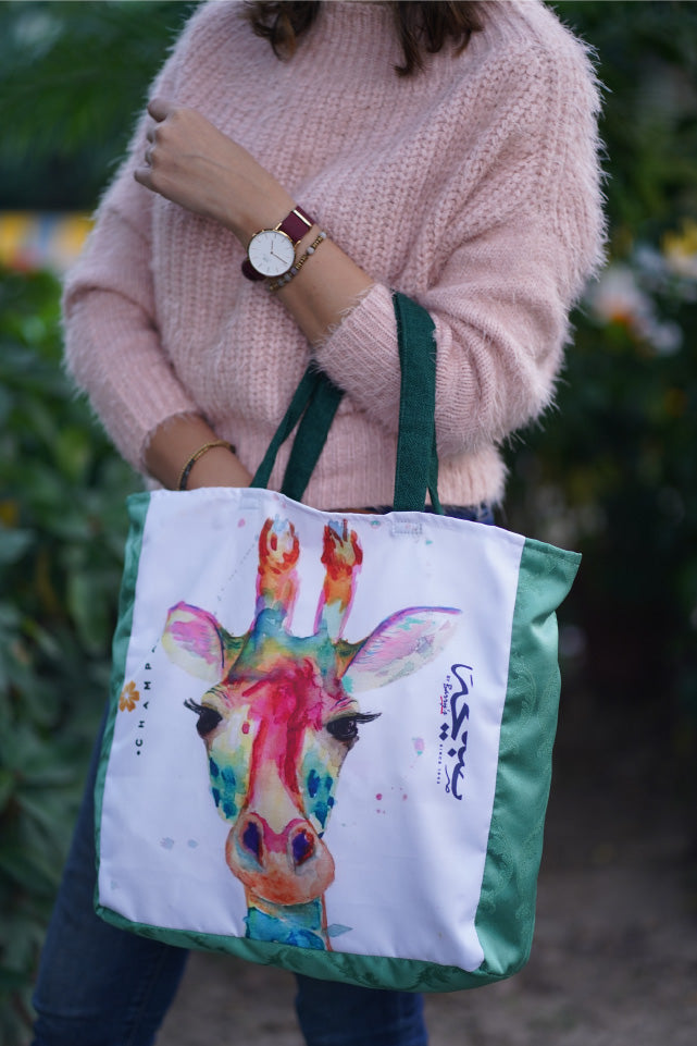 Abstract Giraffe Tote Bag