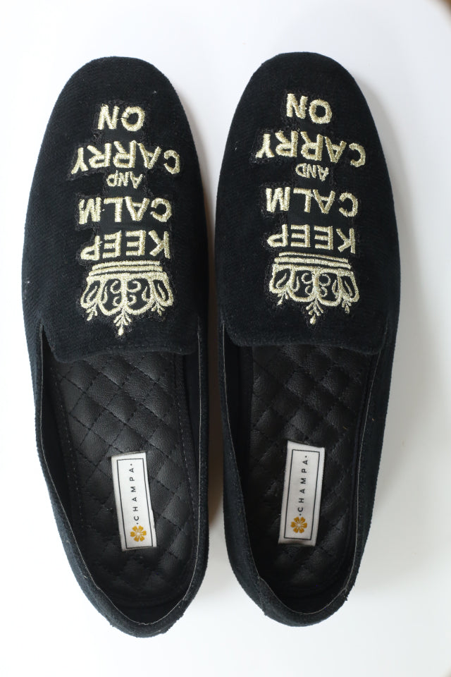Keep Calm and Carry on Slip-ons