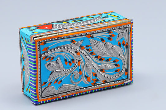 Silver Paisley Truck Art Storage Box